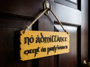 No Admittance Sign LOTR w/ Wood-like Grain Texture