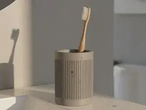 Ribbed Toothbrush Holder | Japandi Bathroom Cup