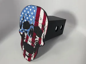American Flag Skull Trailer Hitch Cover