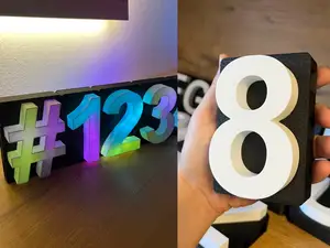 3D Zahl „8“ – modular, LED-fähig & 0–9 Serie