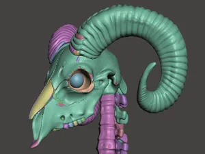 Ancient Ram Skull & Spine Cosplay Staff (6-Foot)