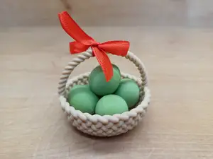 Mini Knitted Basket With Easter Eggs