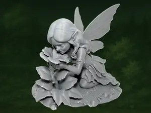 Garden Fairy Smelling a Flower