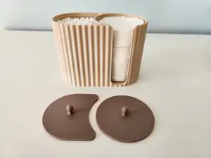 Cotton pads and q-tip organizer with cover