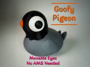 Goofy Pigeon with Wobbly Rotating Eyes