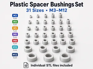 M3–M12 Plastic Spacer Bushings Set – 31 Sizes