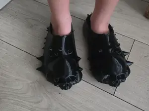 slip on skulls and spikes shoes