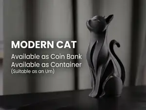 Minimalist Cat : Container-urn & Coin Bank