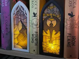 Gothic Window Book Nook + Stained Glass & Storage