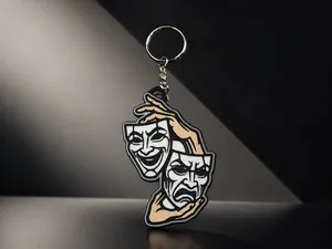 comedy and tragedy keychain