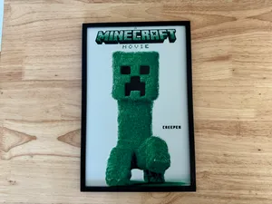 MineCraft Movie Poster Creeper 1 Hueforge 4 Color