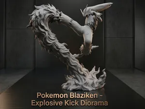 Pokemon Blaziken - Explosive Kick Diorama