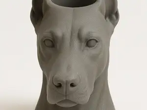 Dobermann Head Planter / Pen Holder / Vase