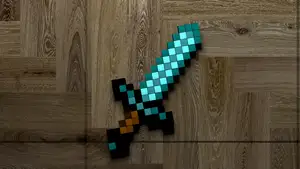 Minecraft Diamond Sword Pendant我的世界钻石剑挂件