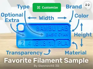 Favorite Filament Sample (Customize color swatch)