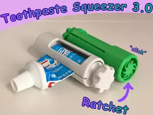 Ratcheted Toothpaste Squeezer 3.0 (Print-in-place)