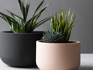Minimalist round plant pot
