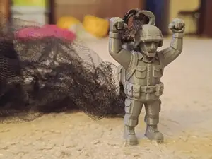 Parachutist soldier plastic toy