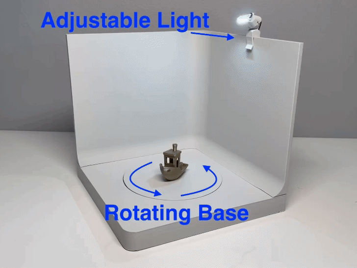 Photobox for GIF's - motorized turntable