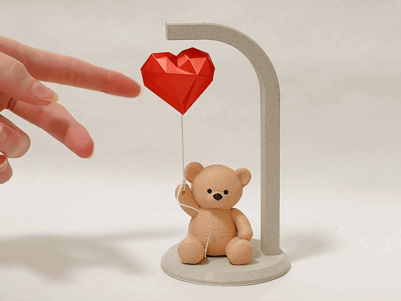 Valentine's Teddy Bear with Levitating Heart