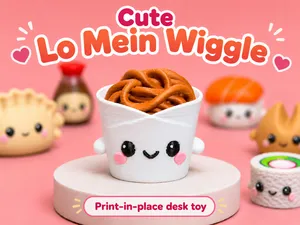 Cute Lo Mein Wiggle | Print-in-Place Desk Toy