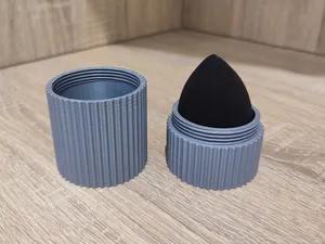 Makeup sponge travel case and stand