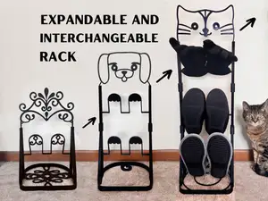 Expandable cute shoe / slipper rack