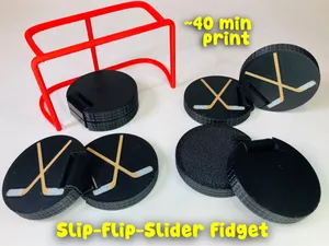Hockey Puck Slider + Flip Fidget (Print in Place)