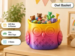 Cute Owl Basket Planter – 3 Sizes Gift Box