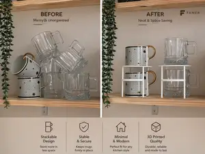 Stackable Mug Organizer – Space Saving Rack