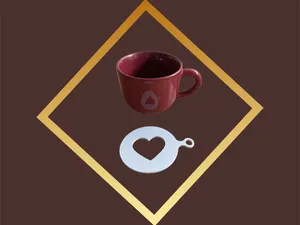 Stencil cuore di caffè al cacao