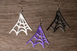 Spider Web Halloween Earrings