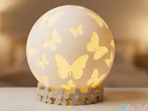 Butterfly Globe Tealight Lamp & Floral Base