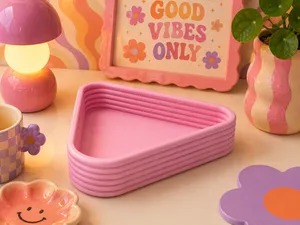 Triangle Groovy Ribbed Deco Tray