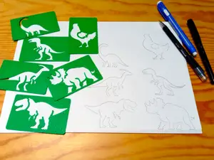 Dino Stencil Cards
