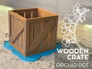 Wooden Crate Orchid Pot Planter