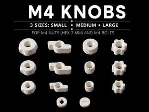 Manopole M4 Esagono 7 mm – 4 Stili, 3 Dimensioni