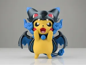 「MEGA 喷火龙 X 披风的皮卡丘」拆件