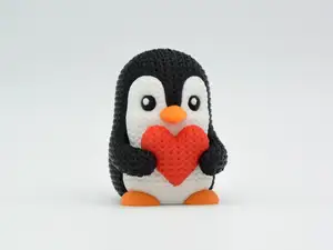 Knitted Valentine's Day Penguin