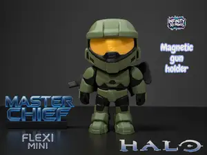 MASTER CHEIF - HALO - FLEXI MINI W/MAGNETIC GUN