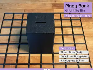 Gridfinity Piggy Bank 2×2 – Multiple Heights