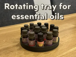 Rotating tray for essential oils with ball bearing
