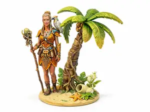 Tribal Adventurer Diorama with Palm Tree