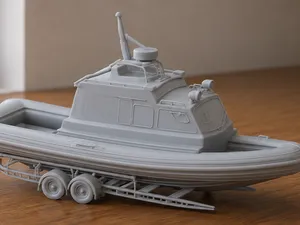 Patrol Boat on Trailer | Detailed Display Model