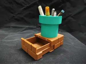 马里奥水管笔筒(带隐藏式小抽屉)