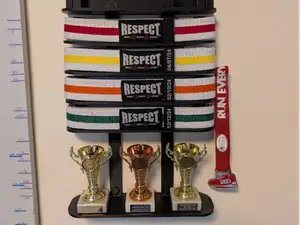 Trophy Shelf Addition to Martial Arts Belt Display