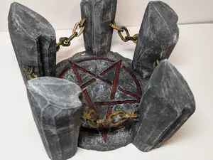 Shackled stone prison with pentagram - DND scenery