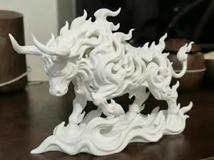 Elemental Fury Bull - Modern Decor