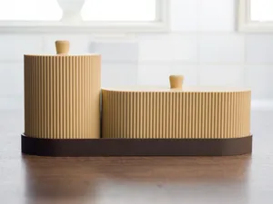 Q-Tip Container and oval container in one set.