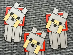 Dennis the MINECRAFT WOLF keychain